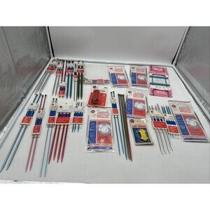 Aluminum & Steel Vintage CROCHET HOOKS Huge LOT Boye KNITTING NEEDLES NIP Extras